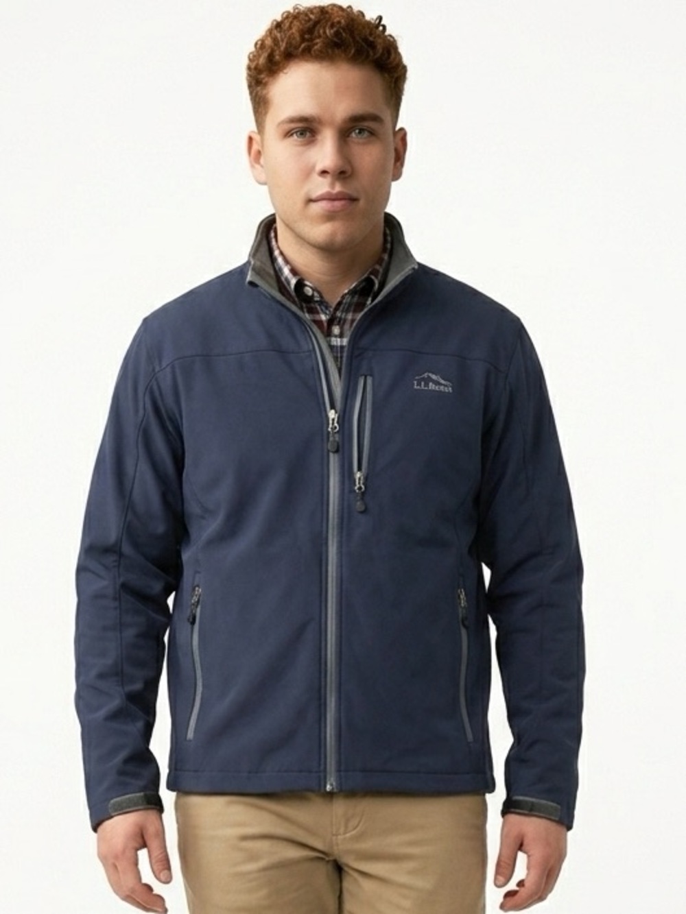 L.L. BEAN | Navy Blue Zip Front All Weather Jacket Men’s Size Medium Tall